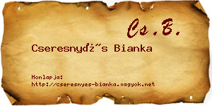 Cseresnyés Bianka névjegykártya