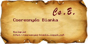 Cseresnyés Bianka névjegykártya